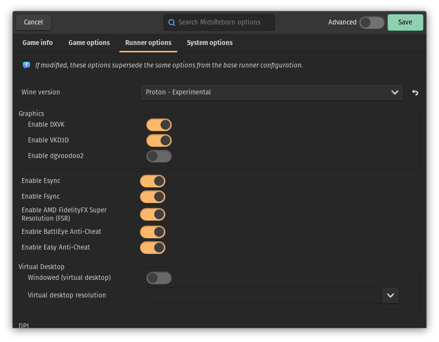 Visual display of runner options with changes from step 13