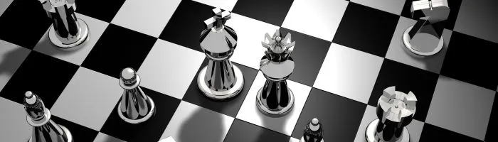 Chess pieces on a board